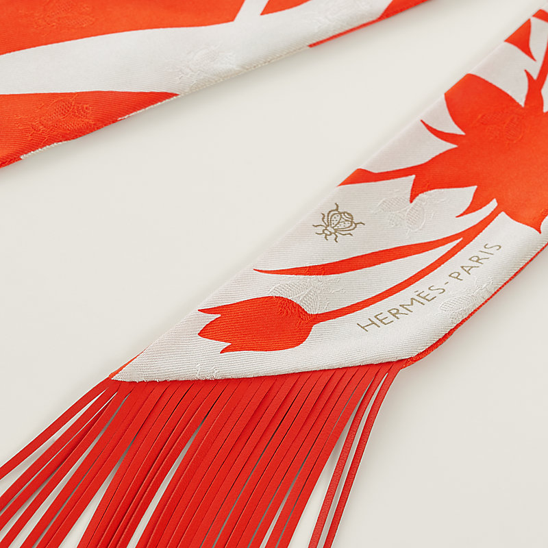 Bouquet Final leather fringe Twilly | Hermès Singapore